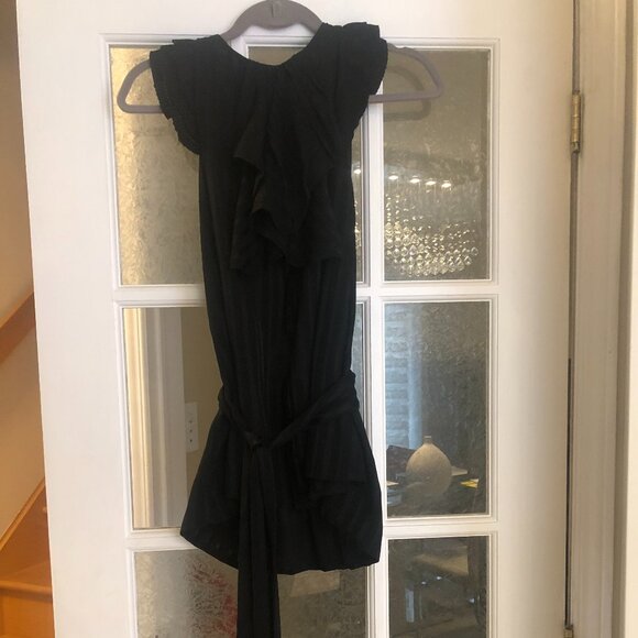 NWOT BCBGMAXAZRIA Black Silk Open-Back Top - Picture 3 of 6